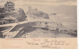 64. BIARRITZ . CPA. ENTREE DE LA COTE DES BASQUES. VILLA BELZA.  ANNEE 1901 + TEXTE - Biarritz