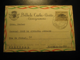 CABINDA 1956 To Figueira Da Foz Aerogramme Bilhete Carta Aviao Air Letter Cancel ANGOLA Portuguese Area Portugal - Angola
