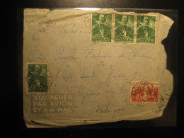 LUANDA 1948 To Figueira Da Foz 5 Stamp On Air Mail Cancel Frontal Front Damaged Cover ANGOLA Portuguese Area Portugal - Angola