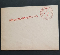 Enveloppe Bureau Ambulant D'armée 2XB  3juin 1915    Cachet Rouge - Guerre De 1914-18