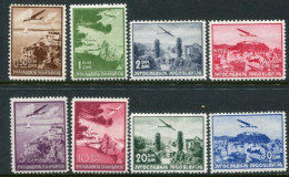 YUGOSLAVIA 1937 Airmail  With Mixed Perforations MNH / **.  Michel 340-47 - Unused Stamps