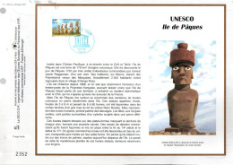 DOCUMENT FDC 1998 UNESCO ILE DE PAQUES - 1990-1999