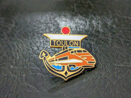 N Pins Pin's Insigne Militaire Ancre Marine Nationale Toulon Tgv Sncf Arsenal Tres Bon Etat - Beau Pin's Emaillé Taille - Army