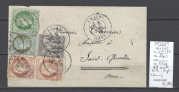 France - Devant De Lettre  Chauny- Affranchissement Mixte  Sage T1 - Ceres  - 11/ 1876 - 1877-1920: Semi-moderne Periode