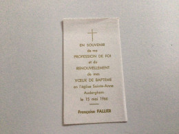 Ancien Faire-part De Communion (1966) Auderghem Françoise FALLIER - Communie