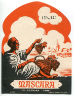 Étiquette Ancienne MASCARA Ets GOGNARD à Benet ( Vendée ) Afrique Du Nord AFN - En Forme D'ogive - Etiketten Ungewöhnlicher Form