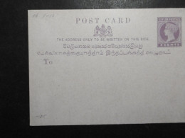 Ceylon GA Karte 3 Cent Lila (12x8,7 Cm) */ungebraucht- Rs. Albumspur - Ceilán (...-1947)