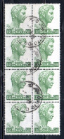 ITALIA ITALY 1957-1974 1970 S. SAN GIORGIO DI DONATELLO DENT. 14x13 1/4 FLUORESCENTE LIRE 500 BLOCCO BLOCK USATO USED - 1961-70: Afgestempeld