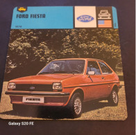 Fiches Illustrées  **  Voitures Anciennes  ** Ford Fiesta - Automobili