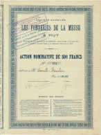 - Titre De 1928 - Société Anonyme Les Fonderies De La Meuse à Huy - Rare - - Industry