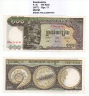 Kambodscha  P.8c  100 Riels 1972 Sign.13 UNC - Kambodscha
