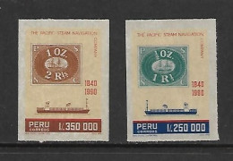 PEROU 1990 TIMBRE SUR TIMBRE-BATEAUX YVERT N°942/943 NEUF MNH** - Boten