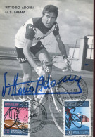 X0688 Italia, Maximum 1968, Cycling  Cyclisme  Radfahren Showing Vittorio Adorni  Autograph  Autographe Autogramm - Ciclismo
