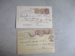 1904 LOT DE 2 LETTRE OBLITERATION PAIRE TIMBRE BLANC 4 C ET 2 C - 1877-1920: Semi-Moderne