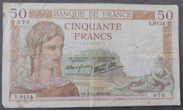 Billet 50 Francs Cérès 3 Novembre 1938 - 50 F 1934-1940 ''Cérès''