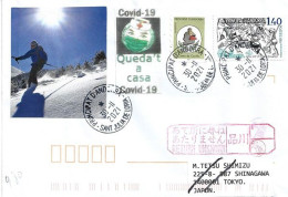 Letter From Andorra To Tokyo (Japan)  ,during Epidemic COVID19, Return To Sender, 3 Pictures,front & Back Cover, - Brieven En Documenten