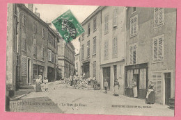 CHA003  CPA  CHATEL SUR MOSELLE  (Vosges)  La Rue Du Pont - CAFE  .... Animation  +++++ - Chatel Sur Moselle