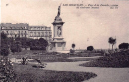 Espagne -  SAN SEBASTIAN -  Pasco De La Zurriola  Y Estatua Del Almirante Oquendo - Guipúzcoa (San Sebastián)