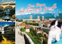 38 - Isere - GRENOBLE -  Multivues - Gros Bisous  CHAT -  LEUREUX  - Grenoble