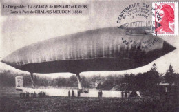 Aviation - Le Dirigeable "LA FRANCE" De Renard Et Krebs (1884) Cachet Commemoratif Du Centenaire 1884/1984 - Luchtschepen