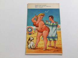 Carte Postale Ancienne Humour Malheur Par Trop De Compression - Humor