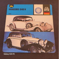 Fiches Illustrées  **  Voitures Anciennes  **  Mercedes 540 K - Autos