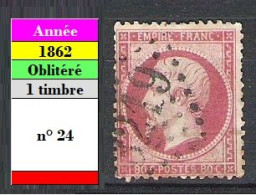 Timbre N° 24 - Napoléon III  Gros Chiffre 3219 - 1862 Napoleon III