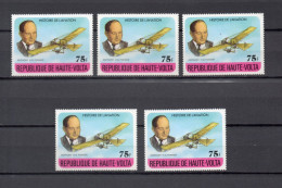 HAUTE VOLTA  N° 450   CINQ EXEMPLAIRES   NEUF SANS CHARNIERE  COTE 4.25€     AVIATEUR AVION - Upper Volta (1958-1984)