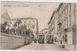 CPA - ITALIE - LIGURIA - SAN REMO - Via Vittorio Emanuele - TRAMWAYS - Animation - Vers 1920 - San Remo