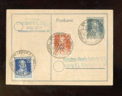 "ALL. BESETZUNG" 1948, SSt. "LEIPZIG, Messe" Auf Postkarte (L2070) - Enteros Postales