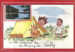 Carte Postale Fantaisie  03. Cérilly  Camping  Très Beau Plan - Andere & Zonder Classificatie