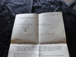 VP-199 , Etablissements Kaspereit , Distribution D'eau, Sanitaire, Neuilly Sur Seine, 1941 - Elettricità & Gas