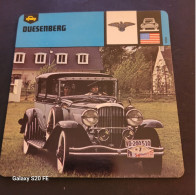 Fiches Illustrées  **  Voitures Anciennes  **  Duesenberg - Autos