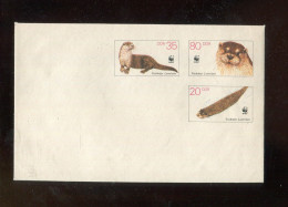 "DDR" 1987, Sonderganzsachenumschlag Mi. U 7 "Fischotter" ** (L2076) - Enveloppes - Neuves