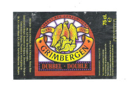 BROUWERIJ  ALKEN-MAES - WAARLOOS - GRIMBERGEN  - DUBBEL - 75 CL    - 1  BIERETIKET  (BE 073) - Beer