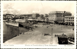 CPA La Coruña Galicia, Trasatlanticos Pier Und Embajador Hotel - Other & Unclassified