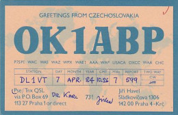 AK 213539 QSL - Czechoslovakia - Praha - Radio Amatoriale