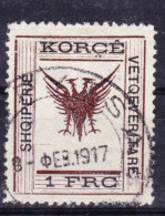 STAMPS-ALBANIA-KORCE-VETQEVERITATE-1917-USED-SEE-SCAN - Albania