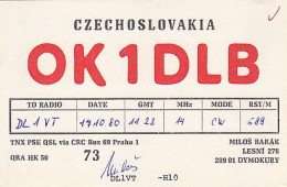 AK 213549 QSL - Czechoslovakia - Dymokury - Amateurfunk