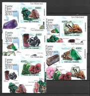 Comores 2011 Minerals I - Set Of 5 IMPERFORATE MS MNH - Minerali