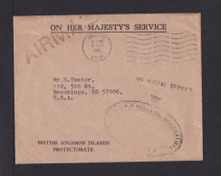 1966 - Dienstbrief Per Luftpost Ab HORIARA Nach USA - British Solomon Islands (...-1978)