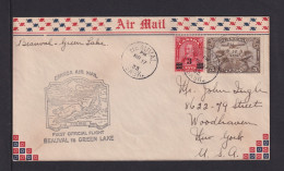 1933 - Erstflugstempel "Beauval To Green Lake" Mit Abbildung "Hase" - Erstflugbrief - Hasen