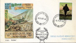 Fdc Roma: RESISTENZA  SUL PIAVE (1967); Viaggiata; Annullo Bassano Del Grappa - FDC