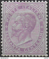 1863-65 Italia VE II 60c. Lilla Scuro Bc Torino MNH Sassone N. T21a - Otros & Sin Clasificación