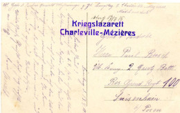 FRANCE-ALLEMAGNE.1915.RARE CACHET "KRIEGSLAZARETT - CHARLEVILLE-MEZIERES". (ARDENNES). - Guerre De 1914-18