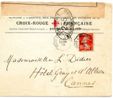 FRA1916."LE PAIN SAVOYARD/A. P.G.CROIX-ROUGE".CENSURE.AMBULANT "EVIAN A BELLEGARDE".L.A .correspondance - WW I