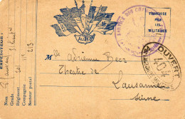 FRANCE. 1917.CPFM."SERVICE DES CHEMINS DE FER...".CENSURE POUR LA SUISSE. - WW I