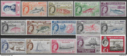 1957-60 Turks And Caicos Islands 15v. MNH SG N. 237/50+253 - Autres & Non Classés