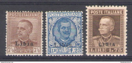 1928-29 LIBIA, Michetti N. 78/80 - MNH** - Ben Centrati - Libia