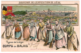 SOUVENIR DE L'EXPOSITION DE LIEGE.TYPES DE LIEGE.CORPS DE BALAIS - Lüttich